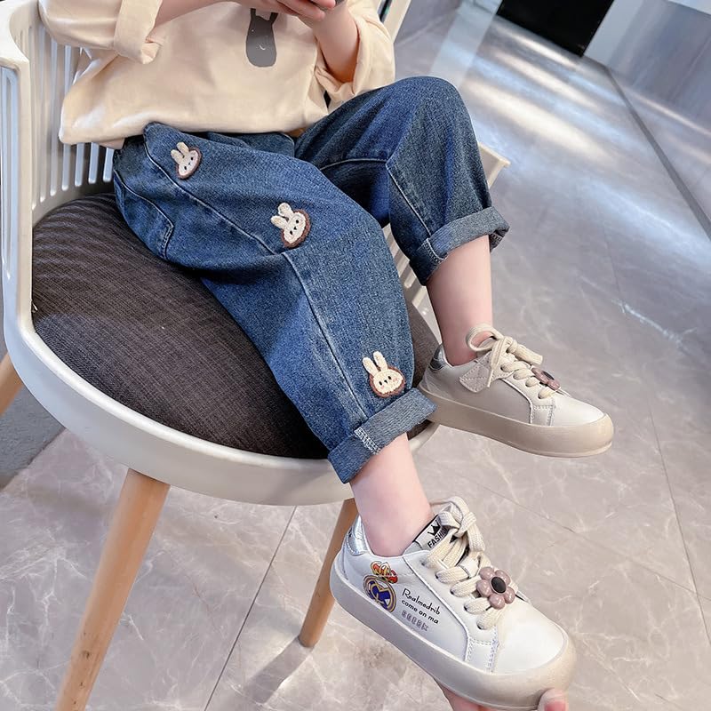 Girls Jeans Elastic Waistband Pockets Straight Leg Pants Casual Fashion Outdoor Breathable Girls' Children's Clothing3