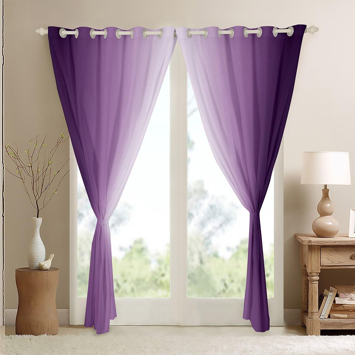 Tende oscuranti arcobaleno, sfondo rosa, isolamento termico, con occhielli, per camera da letto, soggiorno, finestre, 2 pannelli, 150 x 270 cm