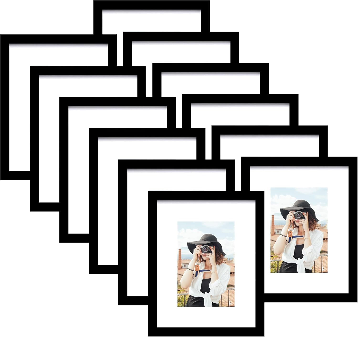 Picrit 11x14 Picture Frame Set of 12, Photo Display 8x10