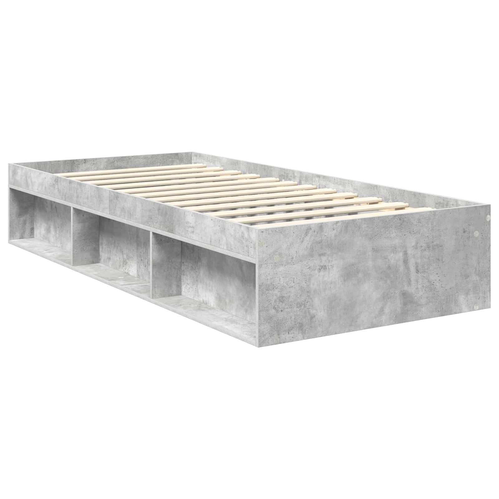 vidaXL Estructura de Cama con cabecera Gris concreto 90 x 190 cm
