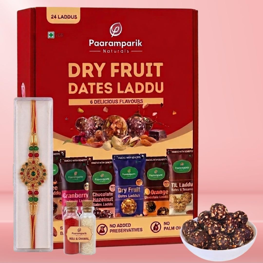 Rakhi Hamper for Pyaare Bhahiya Bhabhi with Chocolate Laddu, Till Laddu, Fridge Magnet| No added sugar, no palm oil-image-41
