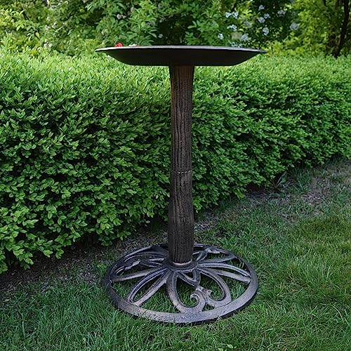 Image of Oakland Living Upland Bird Bath, Antique Bronze, 19W x 19D x 28.4H in.
