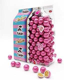 iChuches- Bolas De Chocolate De Colores Para Decorar Mesas Dulces (Rosa, 1 Kg)