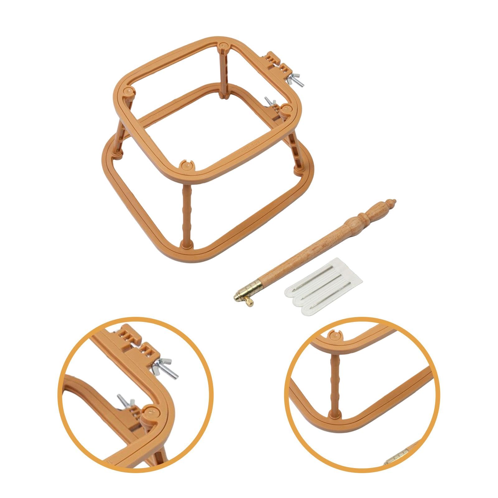 Aros de Bordado con Marco de Madera PP de Doble Capa, Adecuados para Manualidades, Creaciones Hechas a Mano, Decoración de Fiestas Y Uso Profesional Y, Caqui, Individual