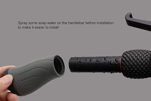 Miniatura 5 de TOPCABIN - Puños de bicicleta (2 unidades, 3.543in, longitud de 3.543in, mango corto para manillar de bicicleta, diseño ergonómico de goma de dos