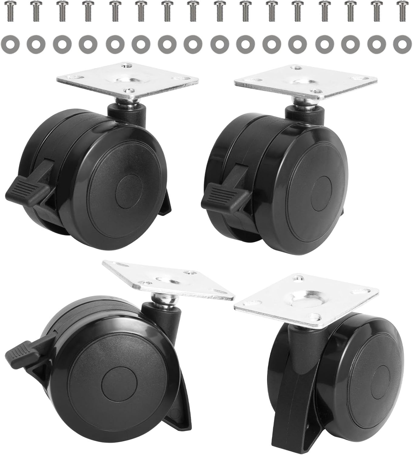70360 Grill Locking Caster Wheels with Insert Kit Replacement Parts for Weber Spirit Series 2009-2012, Genesis Series 2007-2011, and Summit Series Gas Grills 2007-2011,Set of 4