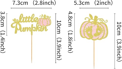 Miniatura 6 de Keaziu Paquete de 24 adornos para cupcakes de calabaza para niñas, decoración de baby shower, pies pequeños, decoraciones de cumpleaños, selecciones