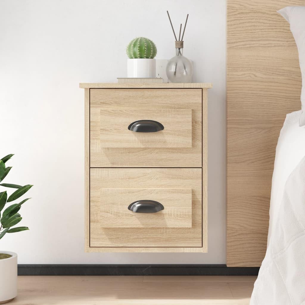 Table de chevet murale 41.5 cm avec 2 tiroirs de rangement pour chambre et bureau