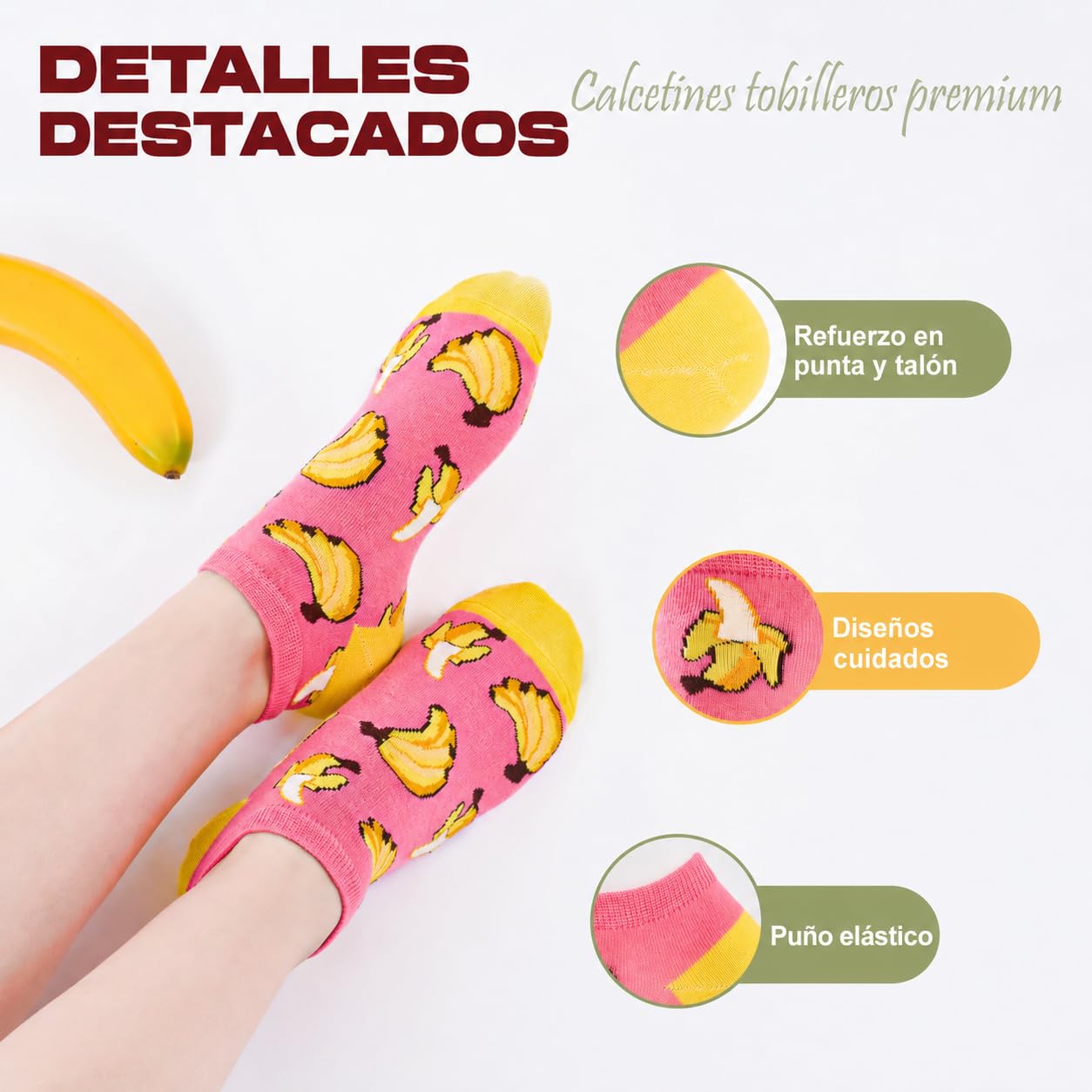 Calcetines Divertidos para Mujeres, 8 Pares Algodón Tobillo, Regalos Únicos
