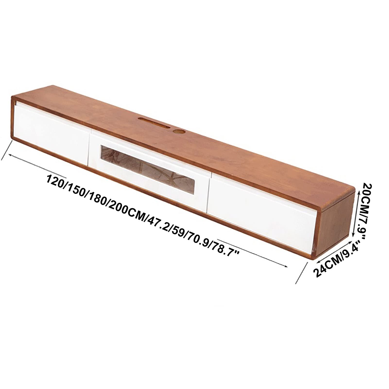 Mensola TV Galleggiante, Console Multimediale Supporto TV Galleggiante Montato a Parete, Mobile TV Mensola Galleggiante a Muro, per Camera da Letto Soggiorno Sala Multimediale Sala Giochi (C