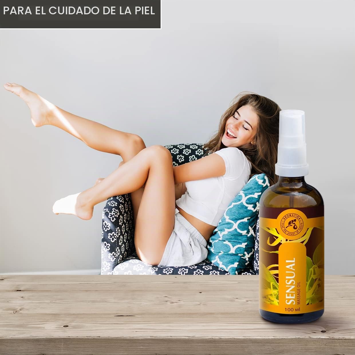 Aceite Masaje 100ml - 100% Natural Ylang Ylang Aceite y Jojoba Aceite - Maravilloso Olor - Botella de Cristal - Cosméticos Naturales
