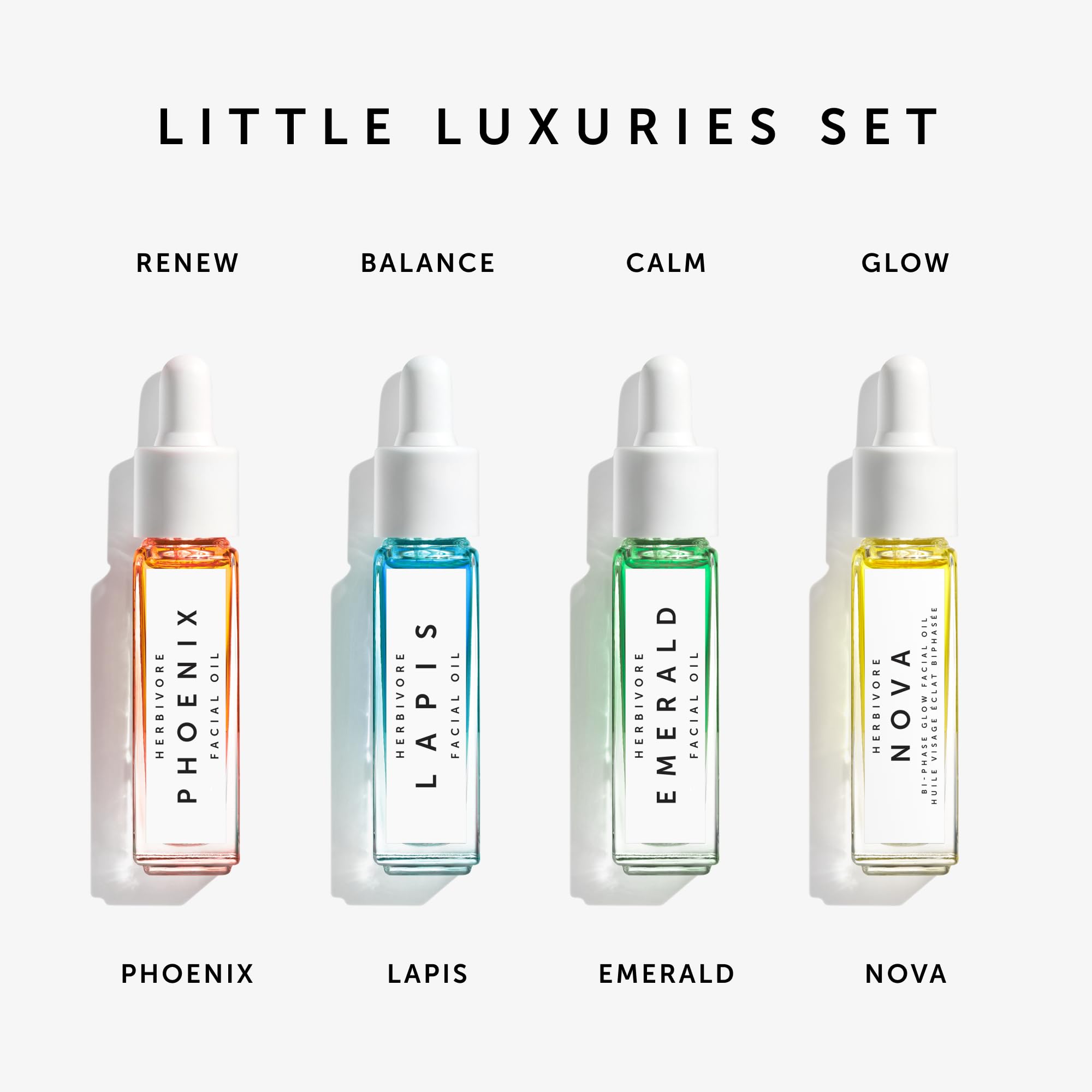 HERBIVORE Minis Gift Set | Best Sellers Skincare Collection Plant-based, Vegan, Cruelty-free