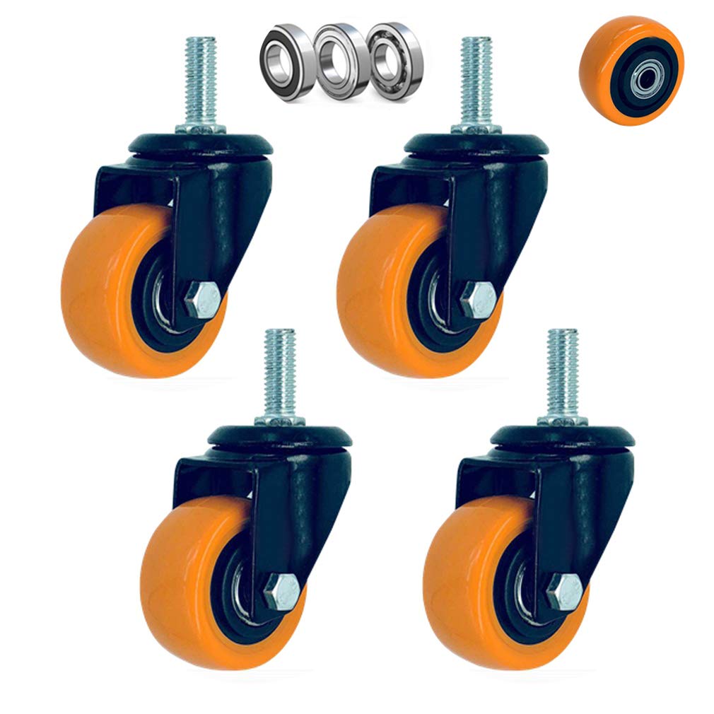 GYRAZXS Heavy Duty Threaded Stem Industrial Wheels for Furniture Workbenches and Carts 2.5 Inch Replacement Casters for Smooth Mobility and Durability