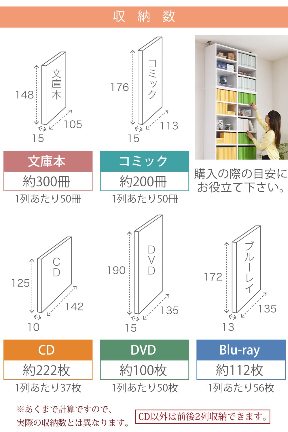 Amazon｜JKプラン MEMORIA 本棚 文庫本 ラック 棚板 1cm 間隔 可動式