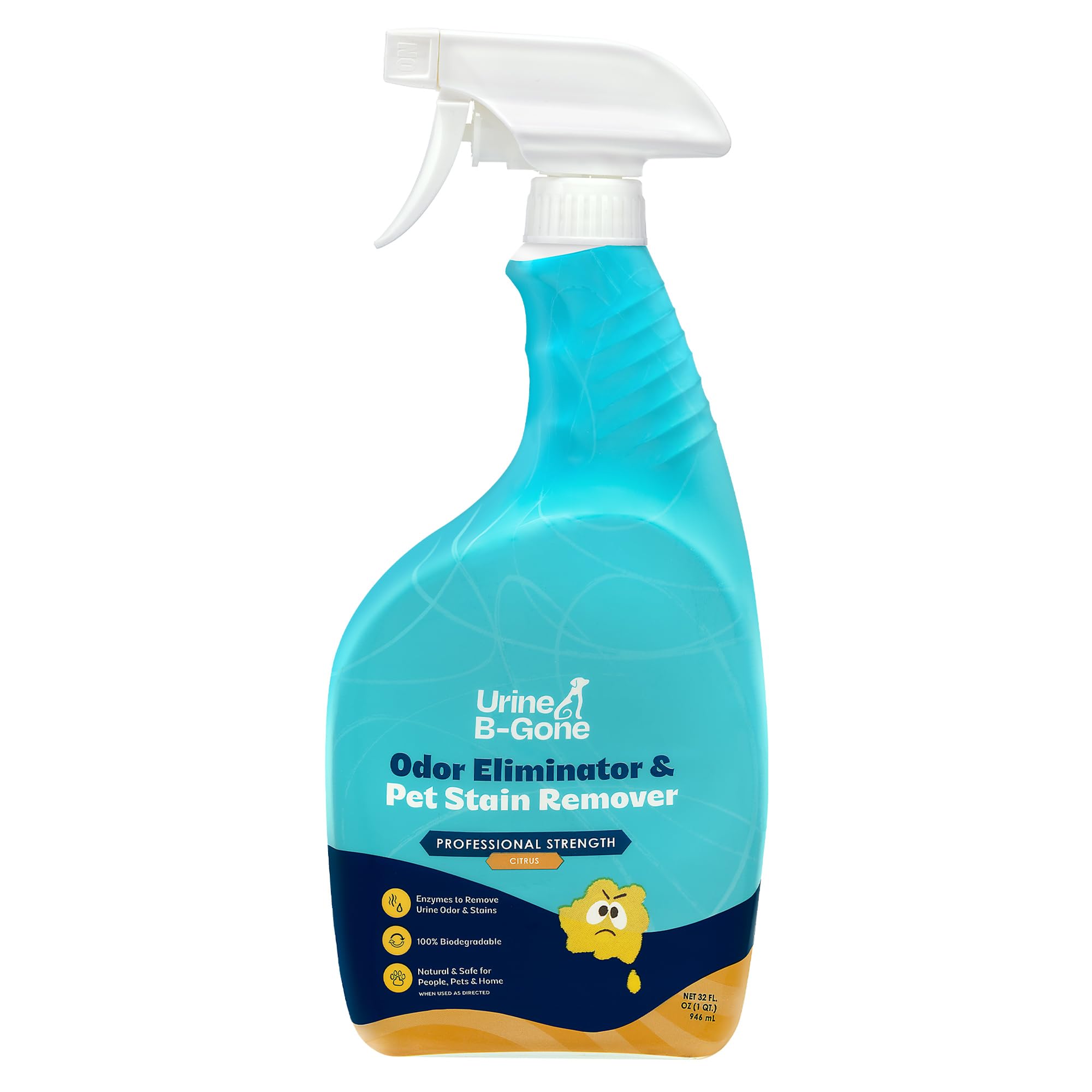 Urine B-Gone Enzyme Cleaner for Human, Cat &amp; Dog Urine, Citrus, 32 oz