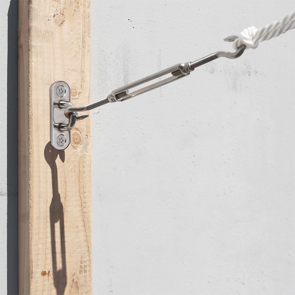 20 Pezzi M5 Piastra Ad Occhiello in Acciaio Inox, Placca Occhiello in 304 con Vite, Occhielli Inox a U, Robusta M5 Gancio per Piastra Oculare per Swing, Amaca, Aerial Yoga, Parasole, Appendere Oggetti