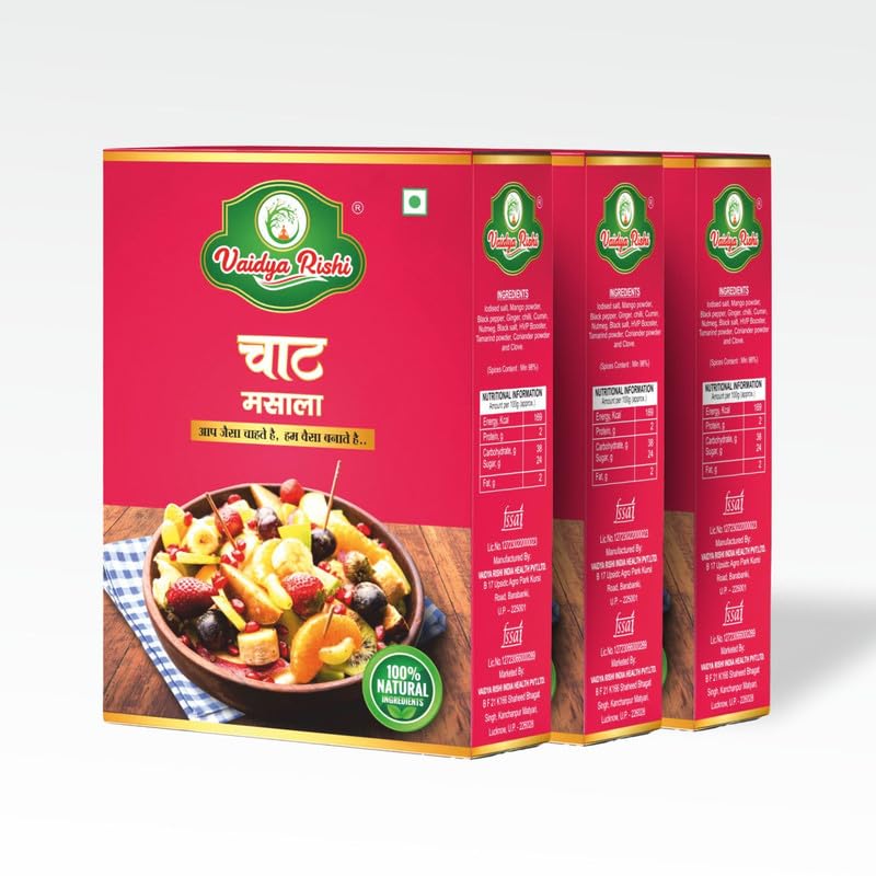 VAIDYA RISHI Chat Powder - 100 Gram Pack of 3 | Tangy and Spicy Seasoning for Lip-Smacking Chaats-image-7