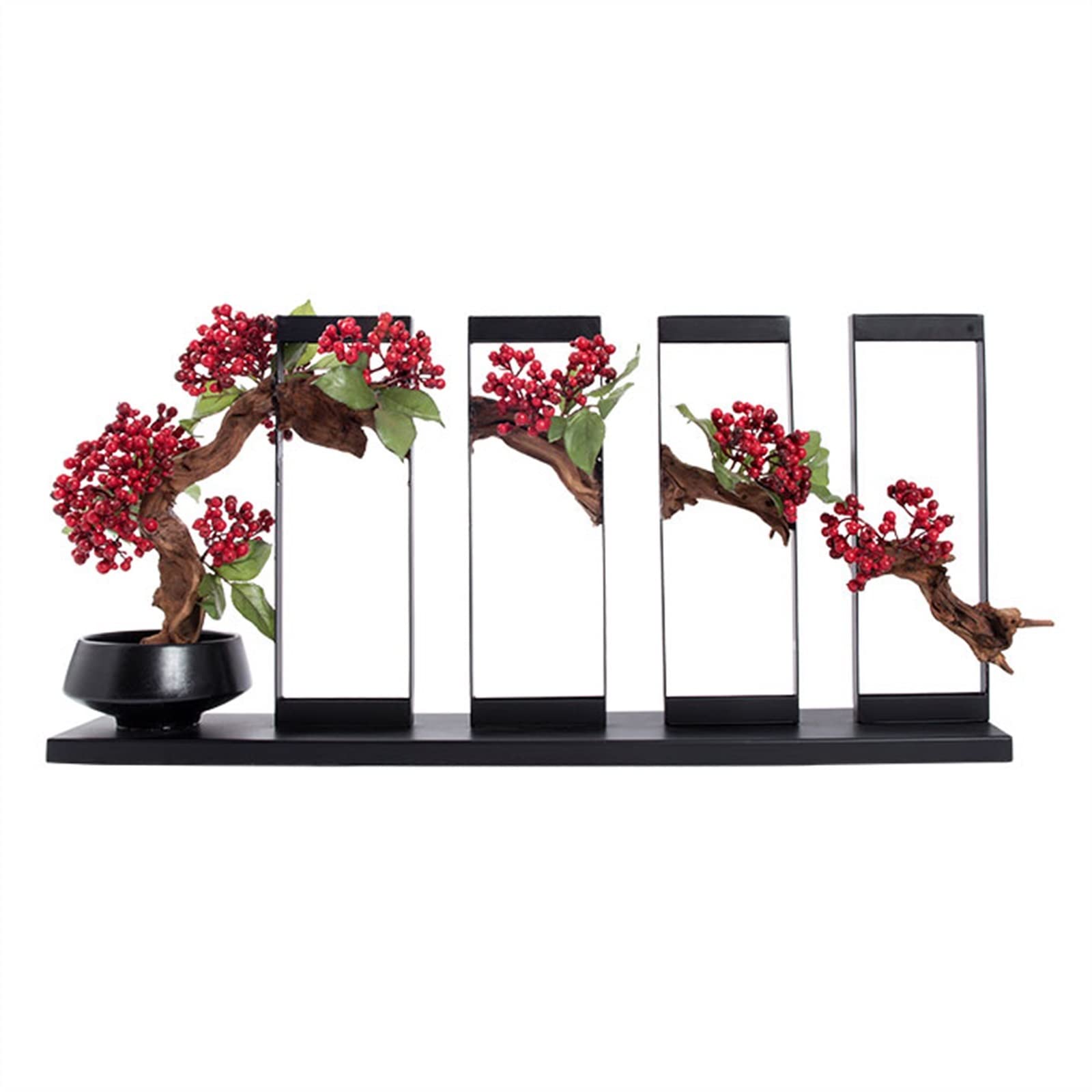 HCZKIUJY Artificial Bonsai Tree Creative Artificial Bonsai Tree New Chinese Simulation Flower Art Ornament Welcome Pine Bonsai Decoration Zen Desktop Decor Fake Plant Decoration
