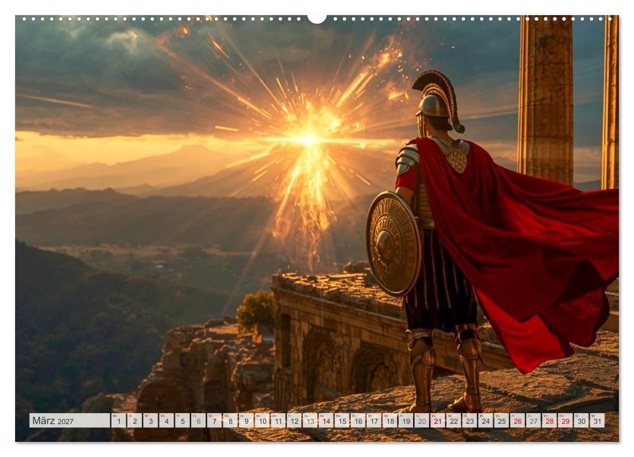 Perseus und Medusa (hochwertiger Premium Wandkalender 2027 DIN A2 quer), Kunstdruck in Hochglanz: Perseus gegen Medusa – eine visuelle Heldenreise in 12 epischen Momenten. (CALVENDO Kunst)