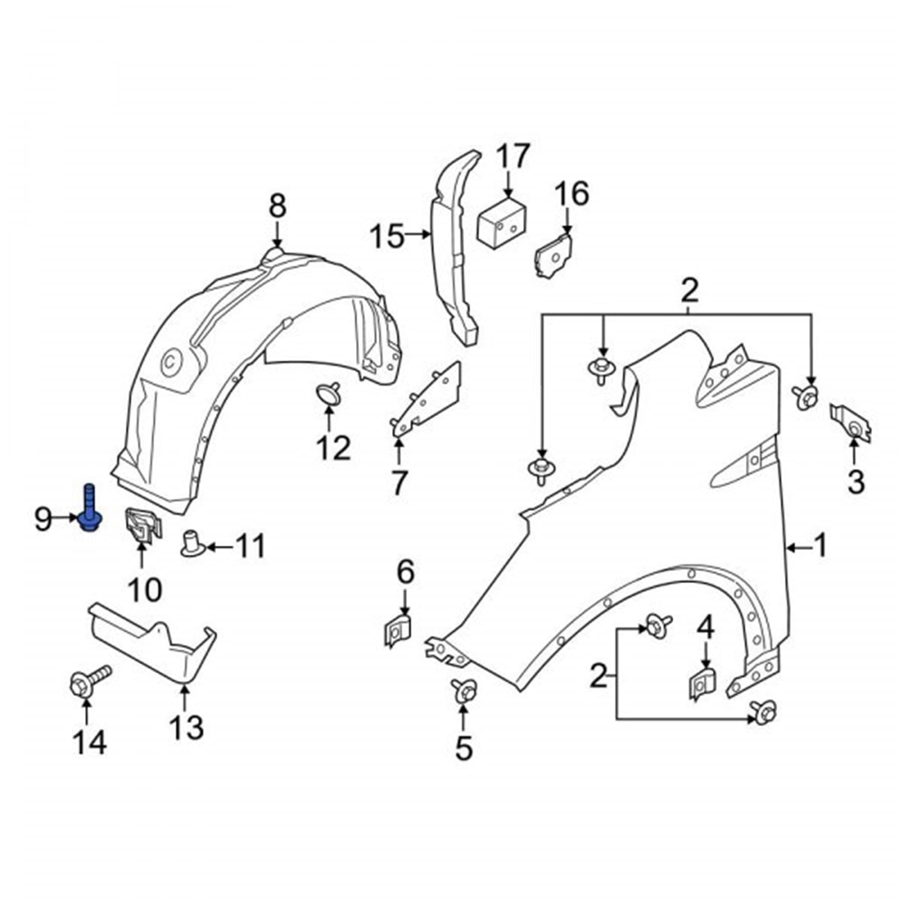 Amazon.com: Rexka 15pcs M4.2 Fender Liner Door Trim Panel 