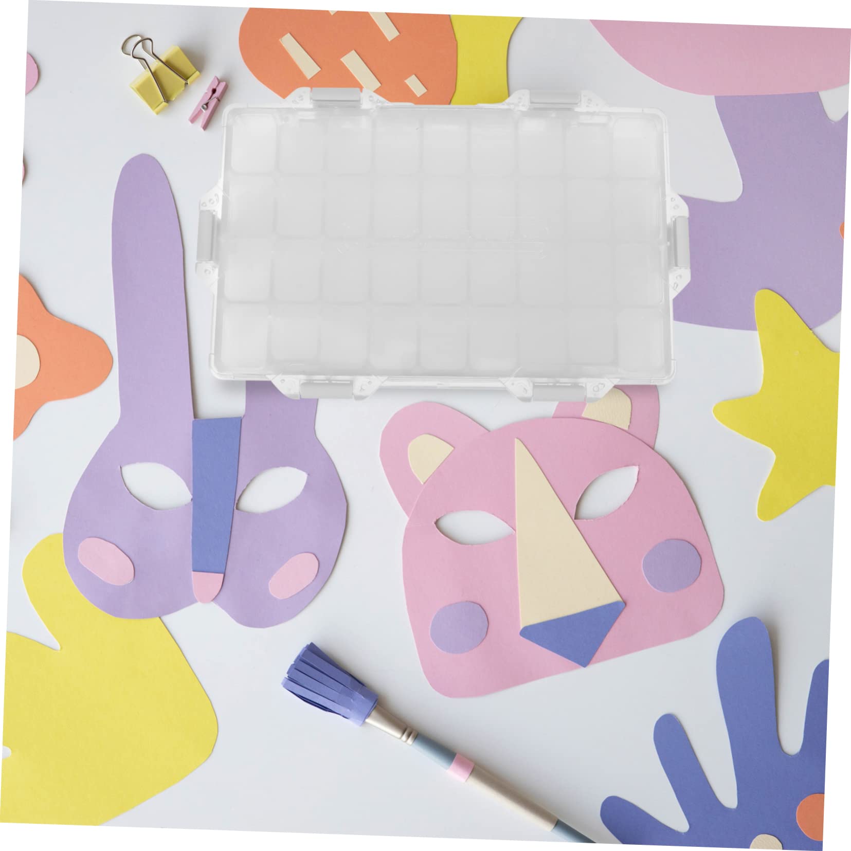 Veemoon Caja de Pintura Abs Hermética 36 Compartimentos para Acuarelas y Estudiantes