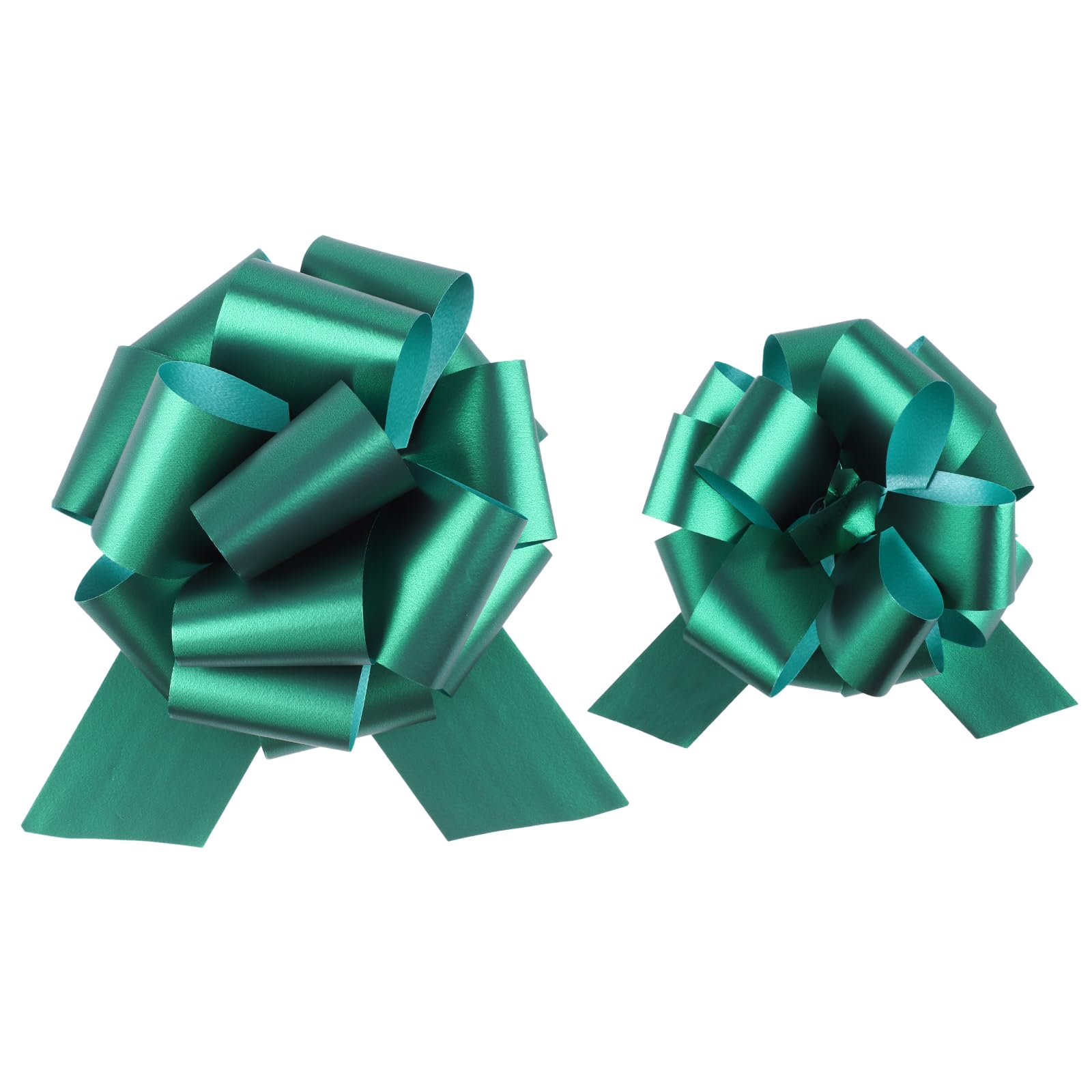 40 Pieces 6 Inches and 5 Inches Pull Bow Wrapping Pull Bow Ribbon Pull Bows for Wedding Baskets,Diameter Gift Bows, Large Bows for Presents. (Green)