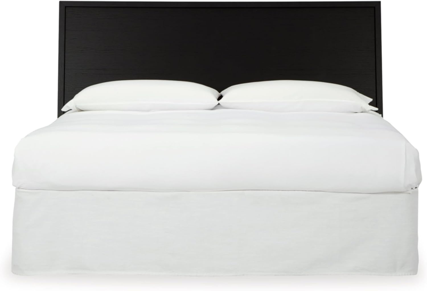 BOWERY HILL King Panel Headboard, 52.64" H x 79.65" W x 6.42" D, Matte Black Finish, Engineered Wood Construction, Decorative Laminate, Contemporary Design for Modern Bedroom Furniture