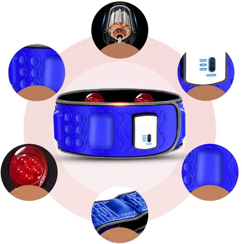 Masaje Masaje Eléctrico de Cintura Adelgazante Masajeador Vibratorio, Cinturón Adelgazante Masajeador Eléctrico, Cinturón Masajeador Vibratorio Espeso Quemagrasas con 5 Motores et 20 Imanes
