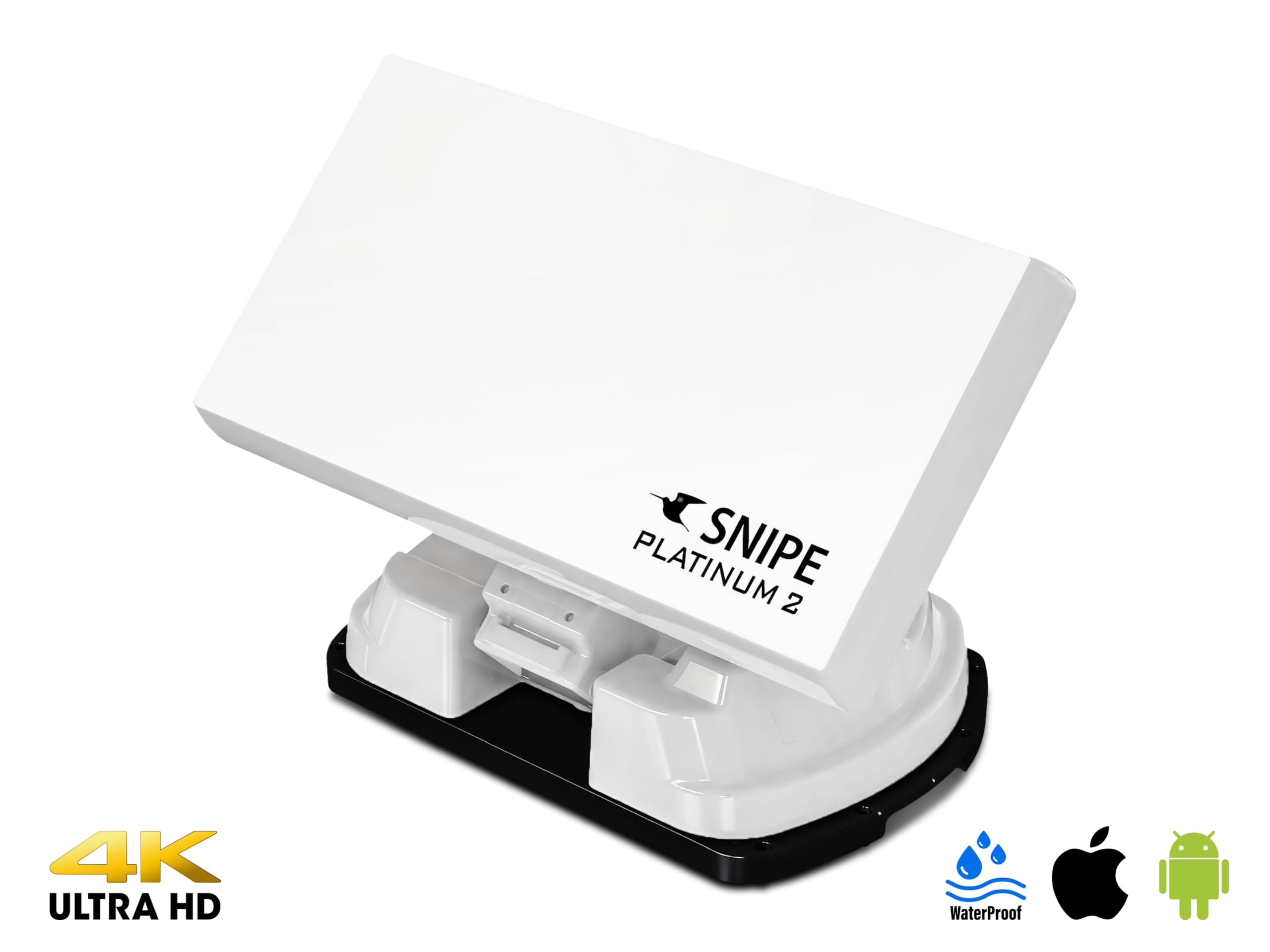 Selfsat Snipe Platinum 2 - Single - Vollautomatische Satellitenantenne, Campingantenne mit BT Fernbedienung und iOS/Android Steuerung, GPS, Flachantenne, PLL-LNB