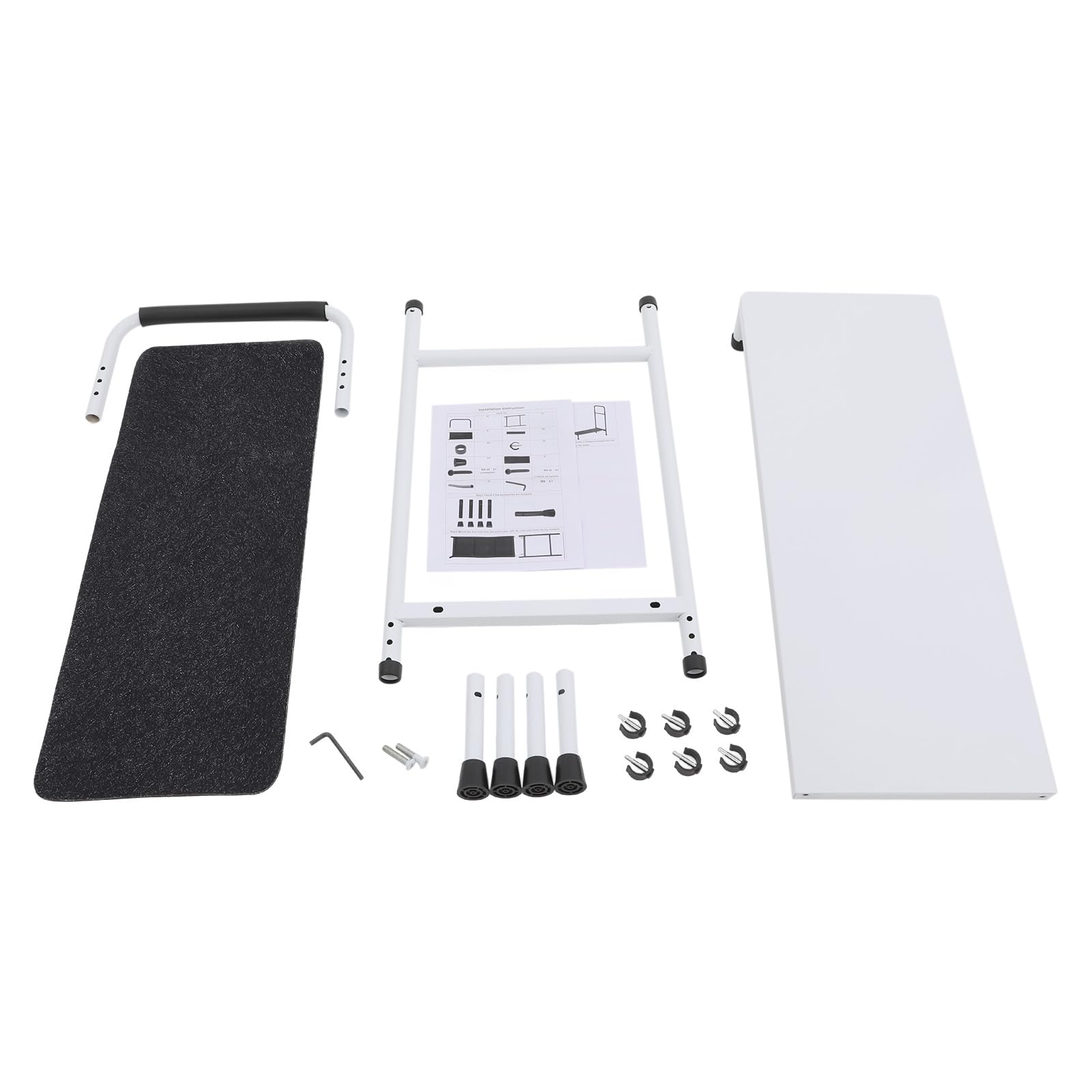 Scalino mobile di sicurezza per anziani, antiscivolo, 1 gradino, con corrimano regolabile, portata fino a 150 kg, ideale per vasca da bagno, letto e veicolo (bianco)