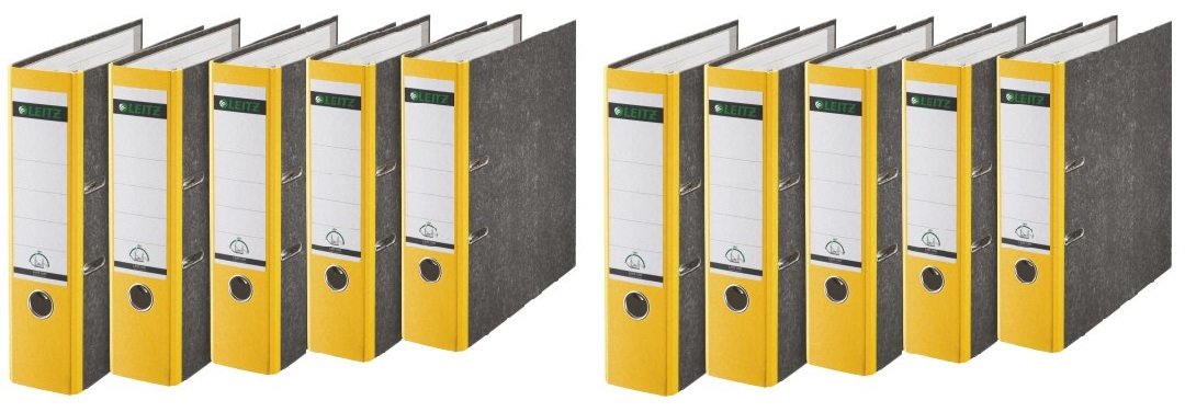 Leitz 1080/1050 Standard Ordner A4 (breit | 10er Pack, gelb)