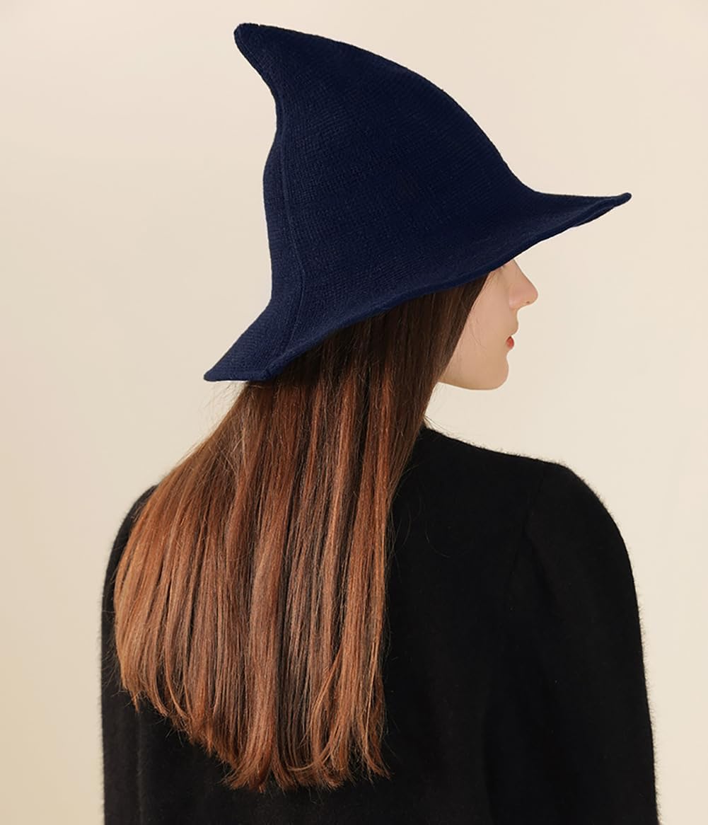 Women Witch Hat Knitted Cap for Halloween Party Masquerade Cosplay Costume - Image 3