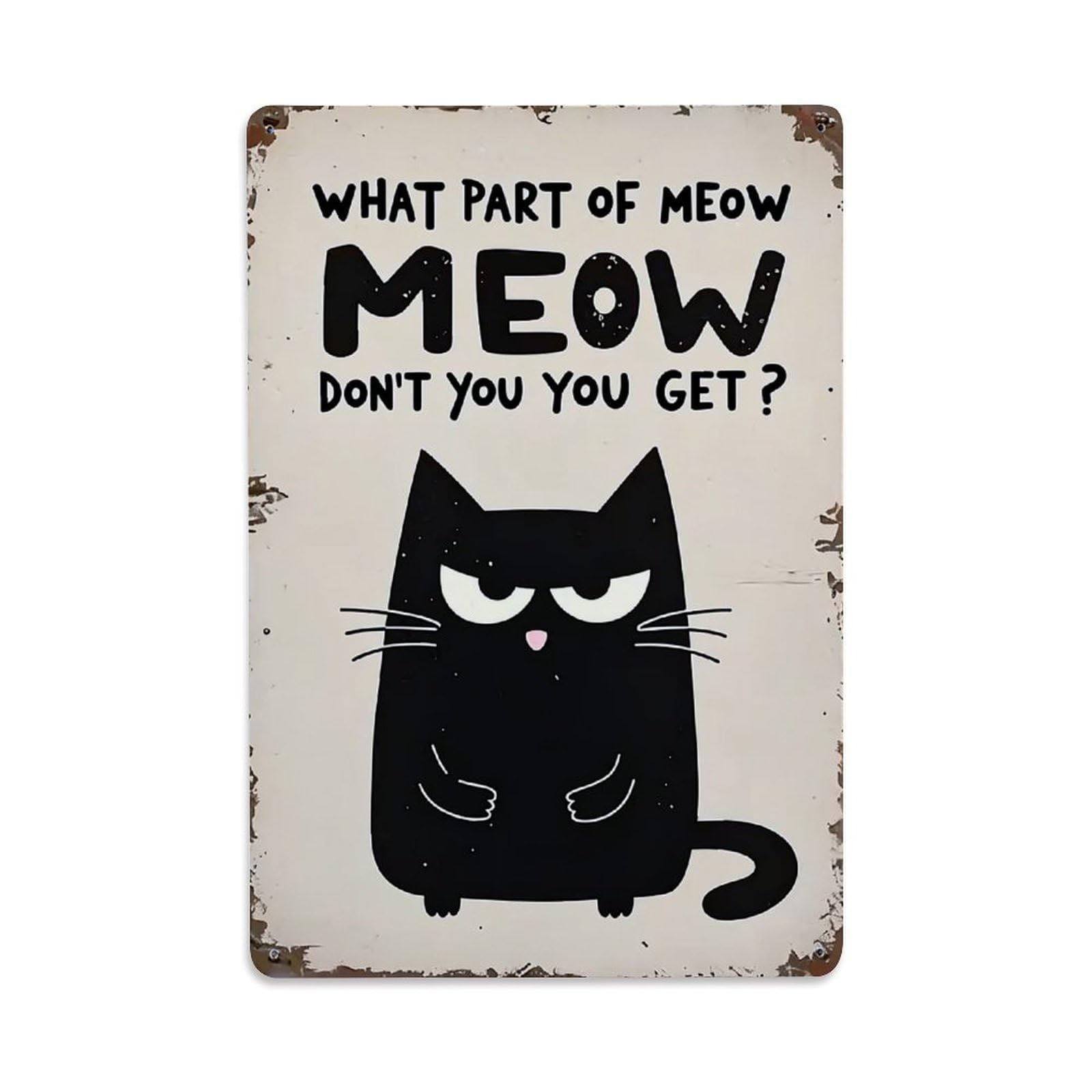 Nestemfo Vintage Black Cat With Sassy Quote Tin Sign Metal Sign, Living Room,Bar, Home, Bedroom Wall Decor,Retro Metal Poster 8X12 Inches