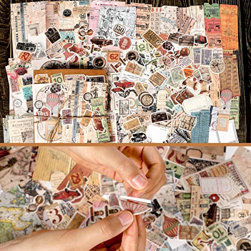 200 Pieces Vintage Scrapbook Supplies Pack For Junk Journal Planners Diy Paper Stickers Vintage Ephemera Pack Decoupage For Art Journaling Bullet Craft Notebooks Collage Aesthetic Gifts (World Memory) #TOP6