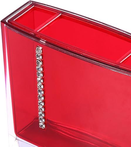 Miniatura 5 de Juego de 5 accesorios de baño de acrílico, incluye botella de emulsión, taza de gárgaras, soporte para cepillos de dientes, jabonera para el hogar,