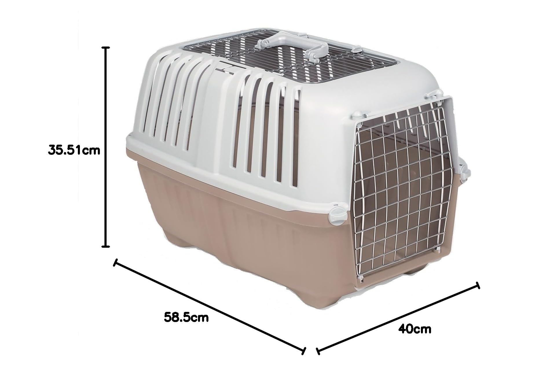 Trasportino pratiko 3 metal open per Cani e Gatti da Viaggio Trasporto 58,5x35,5x40h
