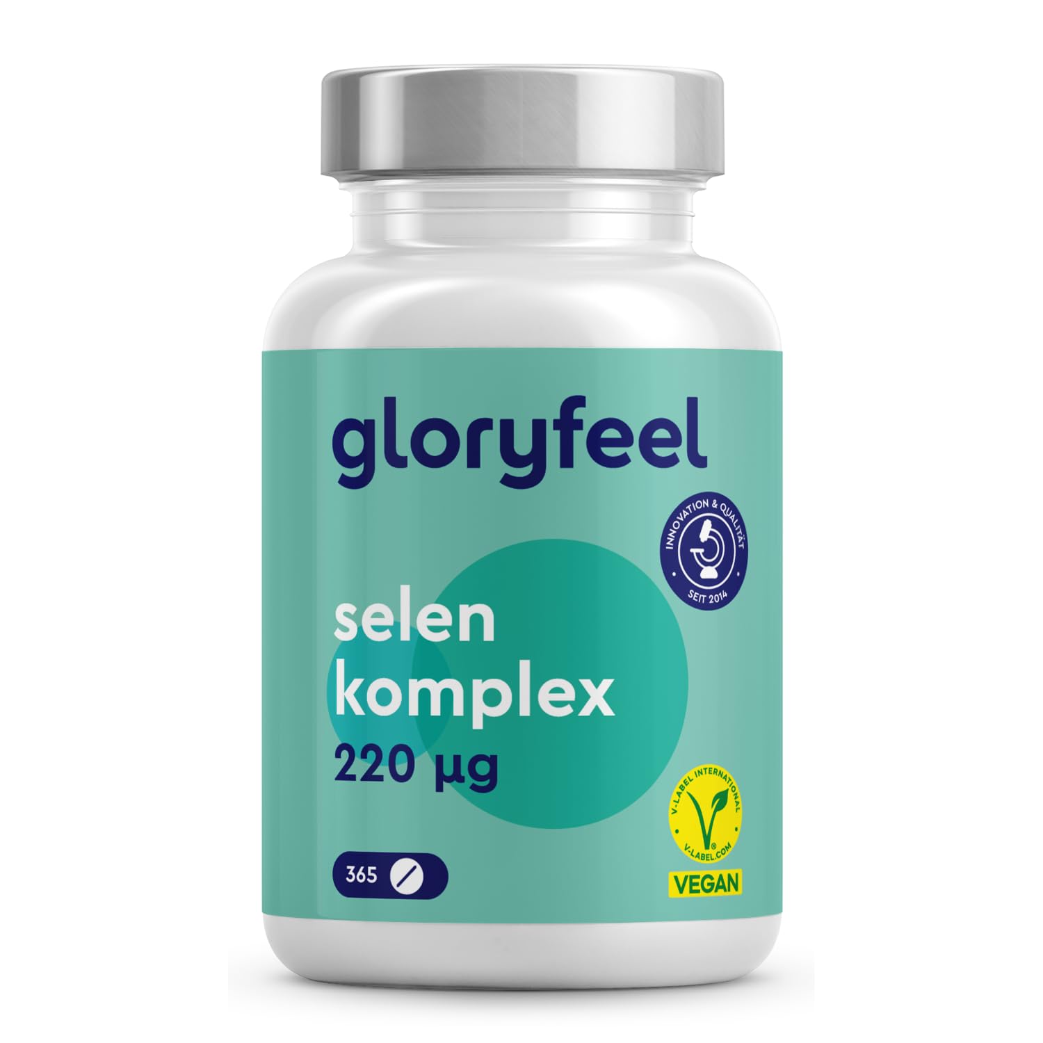 gloryfeel Selen Komplex 220 µg – 365 vegane Tabletten (1 Jahr)
