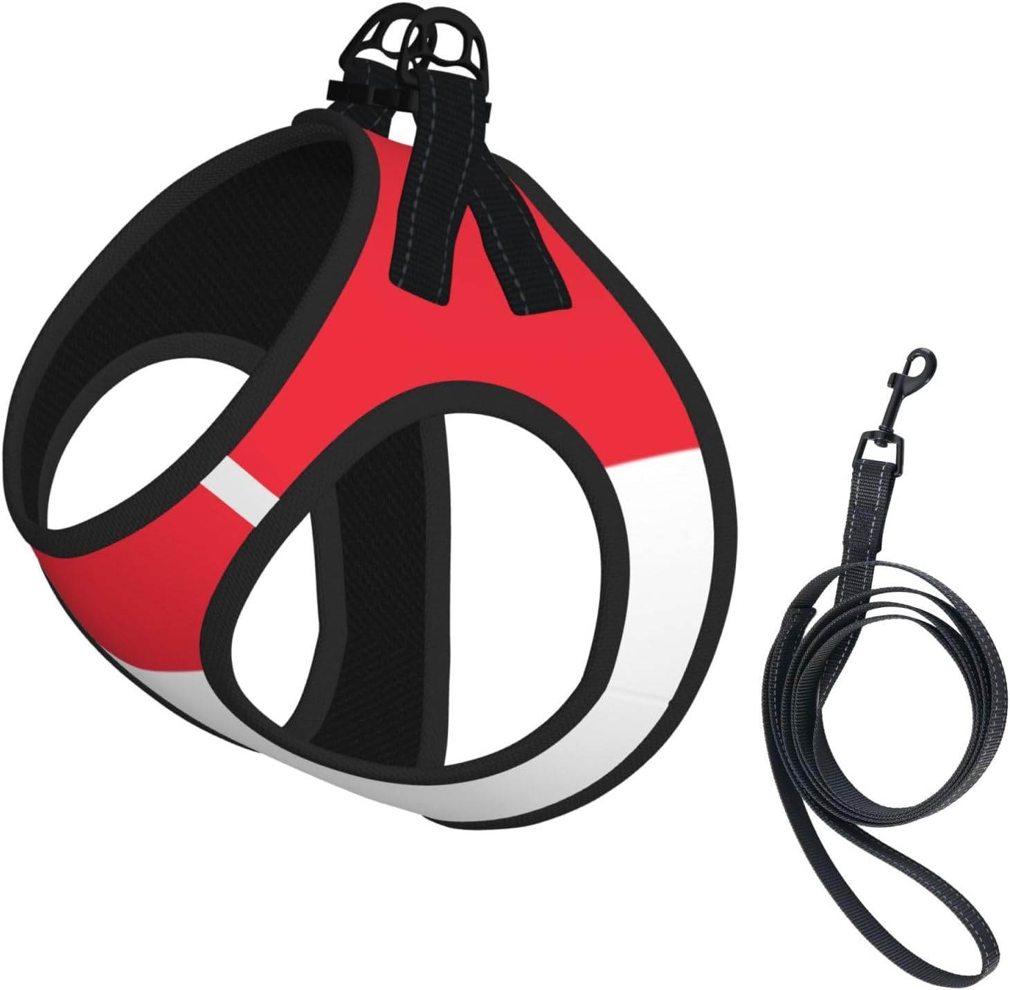 Singapore Flag Pet Vest Small Size Dog Harness and Leash Set for Training, Reflective & Adjustable with Accessories Medium