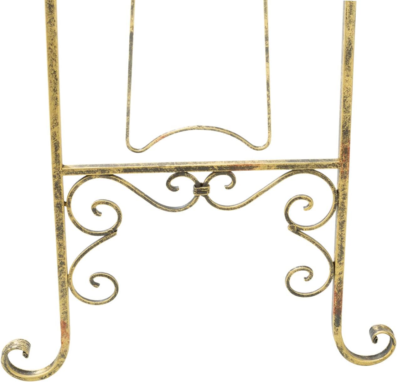 TRIPAR 54 Inch Gold Finish Metal Floor Easel for Paintings, Pictures, Photography, & Artwork
