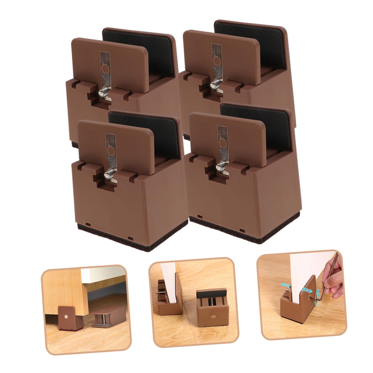 NUOBESTY 4pezzi Rialzo per Letto da Rialzo per Gambe da Letto Regolabili da Sollevatore per per Letti Piattaforma per Letti Regolabili Blocchi per Sollevamento