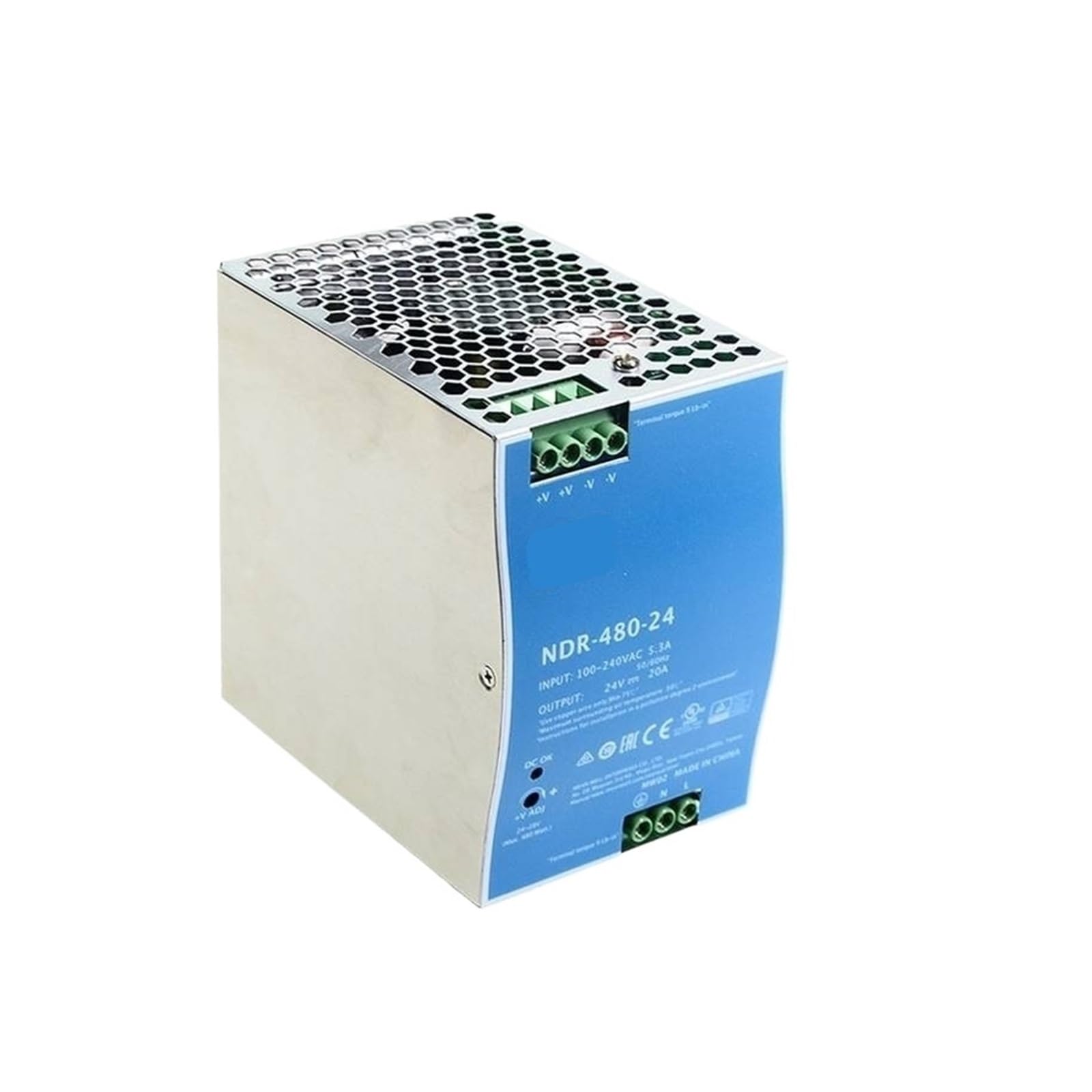 GWRQXWCKA Rail Mounted 480W Slim Single Output Switching Power Supply 24V20A 48V10A NDR-480-24 NDR-480-48(NDR-480-48)