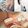 YEKEYI 4Pcs Portable Reusable Mesh Cotton Net String Bag Organizer Shopping Tote Handbag Fruit Storage Shopper New