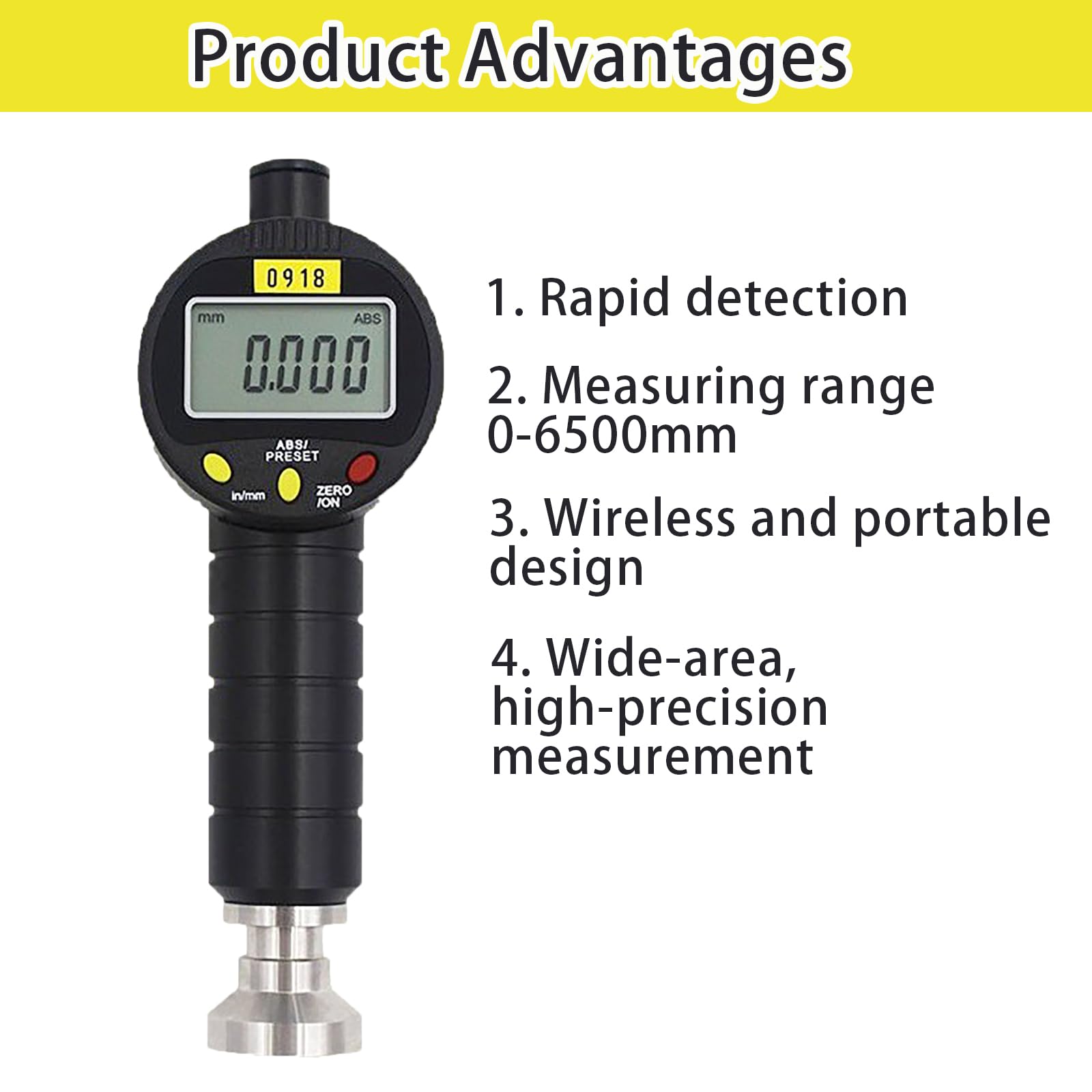 Instrumento de medición de rugosidad de superficie, detector de suavidad de 0 ~ 6500 μm, precisión de ± 2 μm, pruebas rápidas para impresión y chorro de arena