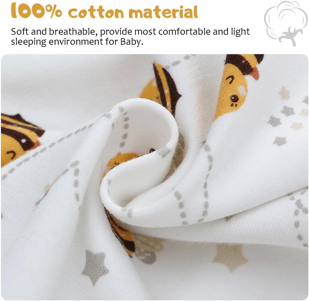 Miracle Baby Long Sleeve Sleep Sack 2-Pack, 100% Cotton Wearable Blanket Baby Sleeping Bag for Newborn Infant Toddler - Image 2