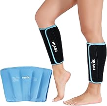 REVIX Gel Ice Packs for Calves and Shins for Injuries, Reusable Cold Wraps for Leg, Cold Compression Sleeves for Swelling, Bruising and Sprains, 2 Pack