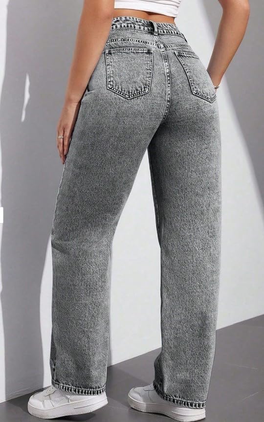 Image of Women High Rise High Waist Stretchable Baggy Oversized Loose Fit Casual Wear Denim Jeans