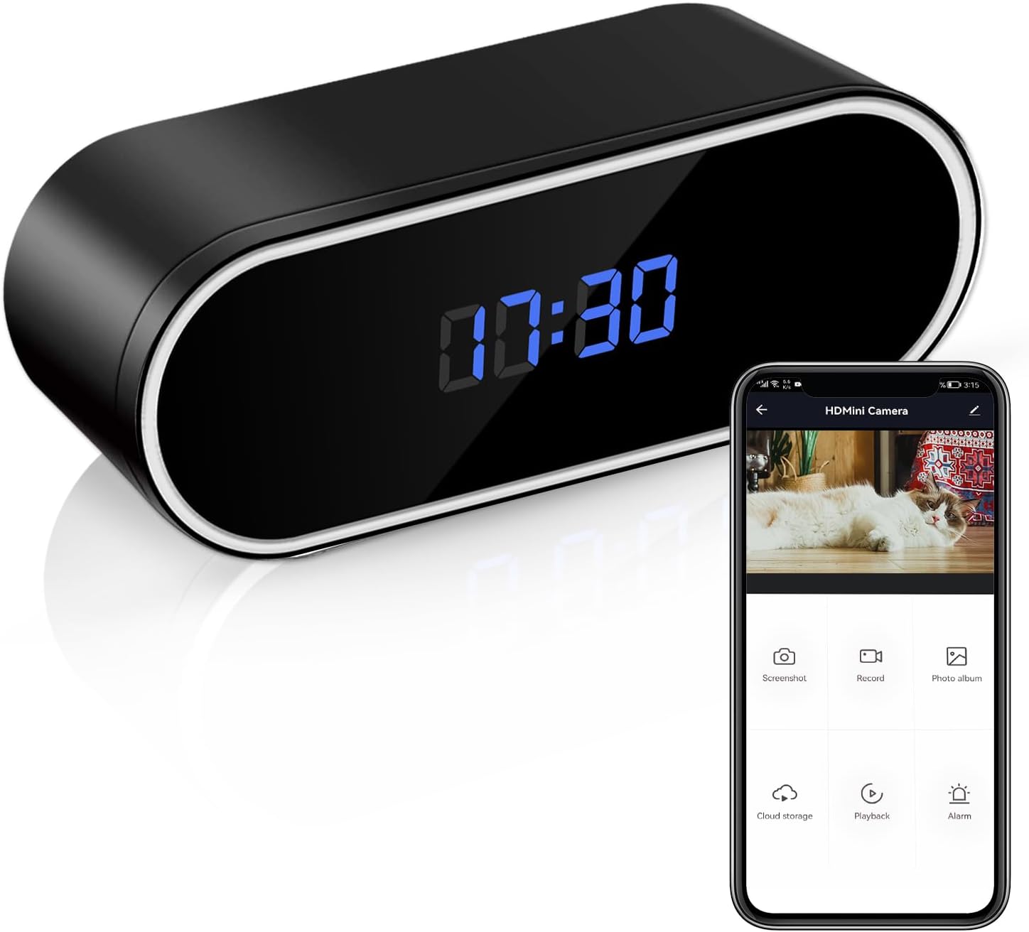 Hidden Digicam Clock, Wi-fi Spy Digicam, WiFi Safety Digicam, FHD Nanny Cam with Evening Imaginative and prescient,Movement Detection, Distant Viewing for Indoor Child Pet Surveillance
