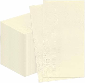 100 Pcs 2-Ply Ivory Dinner Napkins Paper Napkins Disposable Guest Hand Towels for Bathroom Dinner Wedding Baby Shower Christmas Party Guest Bathroom Napkins