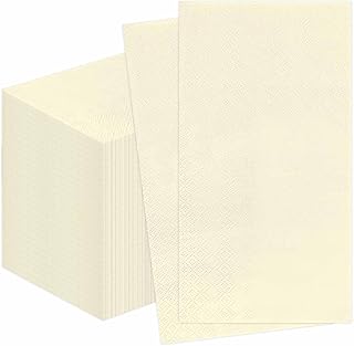 100 Pcs 2-Ply Ivory Dinner Napkins Paper Napkins Disposable Guest Hand Towels for Bathroom Dinner Wedding Baby Shower Christmas Party Guest Bathroom Napkins