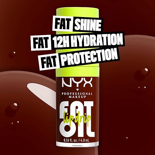 Miniatura 2 de NYX PROFESSIONAL MAKEUP Goteo de labios de aceite graso, hidratante, brillante y vegano - Actualización de estado (chocolate rico)